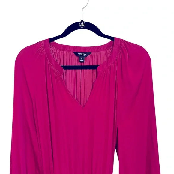 Simply Vera Wang Long Sleeve Elastic Waist Pink Fuchsia Dress Size: Medium - Picture 3 of 8